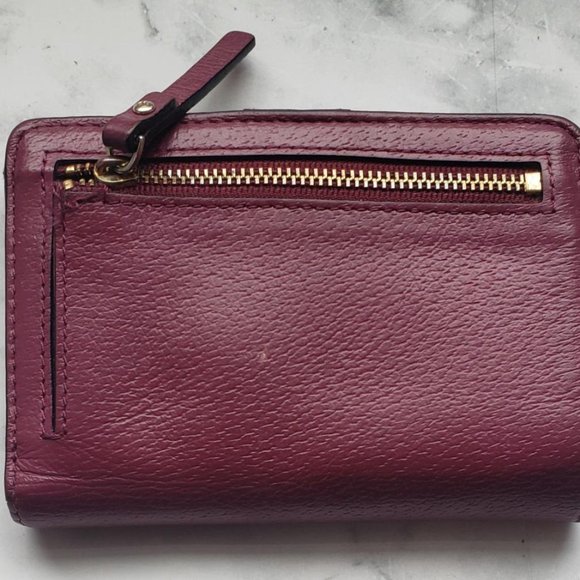 Vintage Purple Burgundy Kate Spade New York Bifold Compact Wallet - Picture 8 of 14